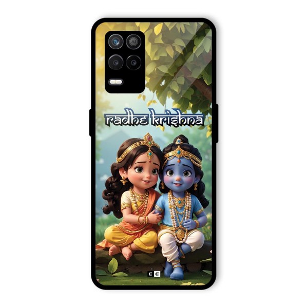 Hare Radhe Krishna Glass Back Case for Realme 8 5G