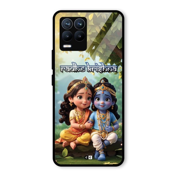 Hare Radhe Krishna Glass Back Case for Realme 8 Pro