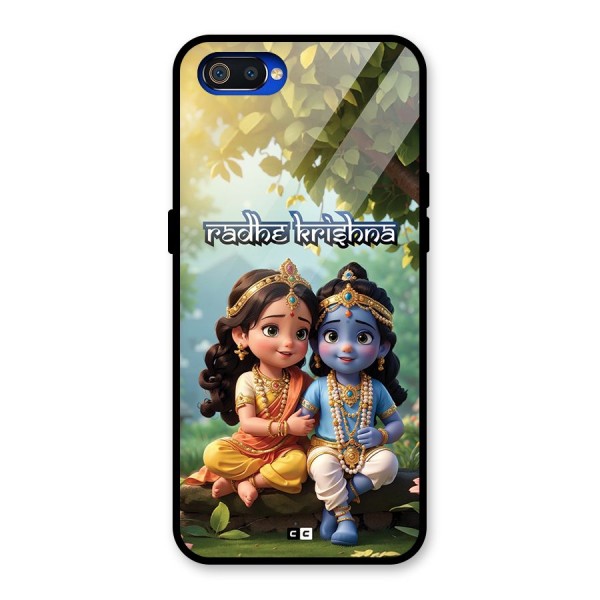 Hare Radhe Krishna Glass Back Case for Realme C2