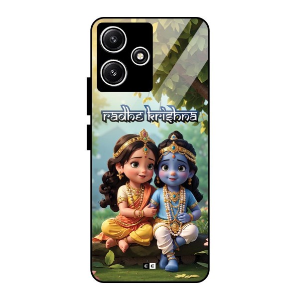 Hare Radhe Krishna Glass Back Case for Redmi 12 5G