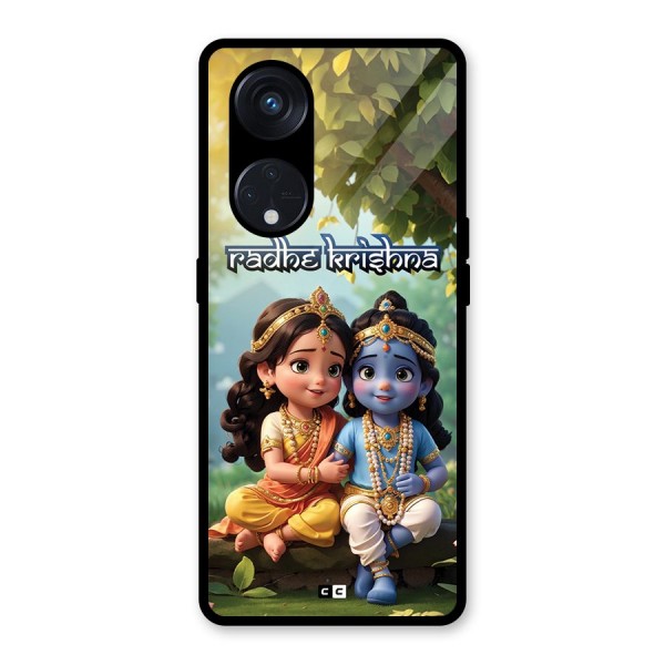 Hare Radhe Krishna Glass Back Case for Reno8 T 5G