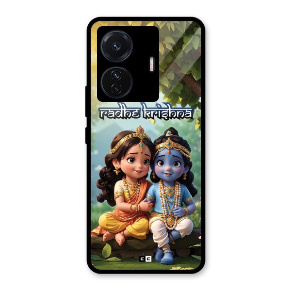 Hare Radhe Krishna Glass Back Case for Vivo T1 Pro