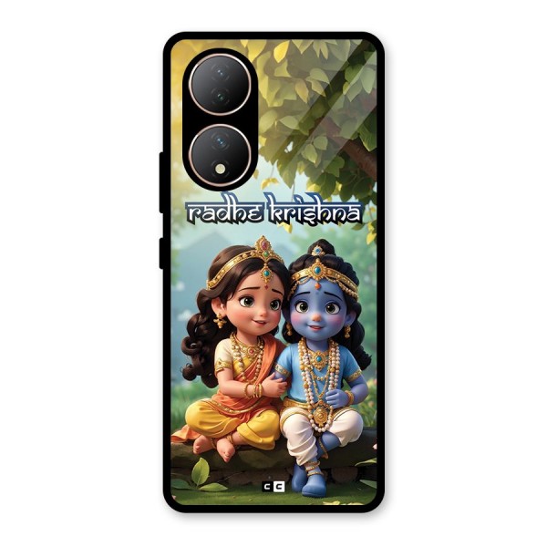 Hare Radhe Krishna Glass Back Case for Vivo T2