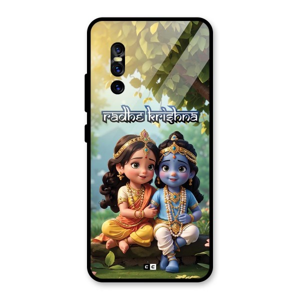 Hare Radhe Krishna Glass Back Case for Vivo V15 Pro