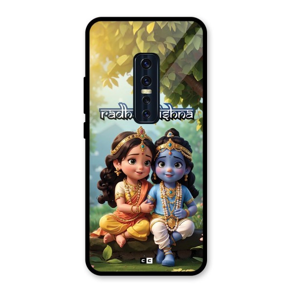 Hare Radhe Krishna Glass Back Case for Vivo V17 Pro