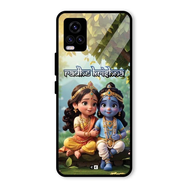 Hare Radhe Krishna Glass Back Case for Vivo V20 2021