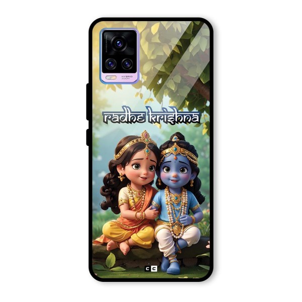 Hare Radhe Krishna Glass Back Case for Vivo V20 Pro