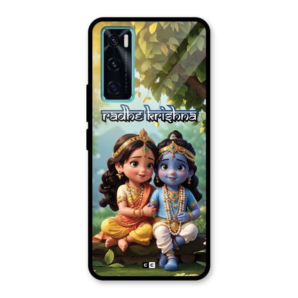 Hare Radhe Krishna Glass Back Case for Vivo V20 SE