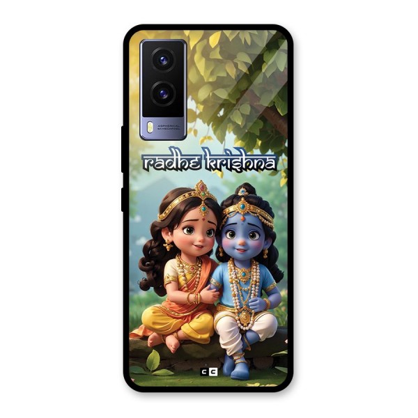 Hare Radhe Krishna Glass Back Case for Vivo V21e 5G