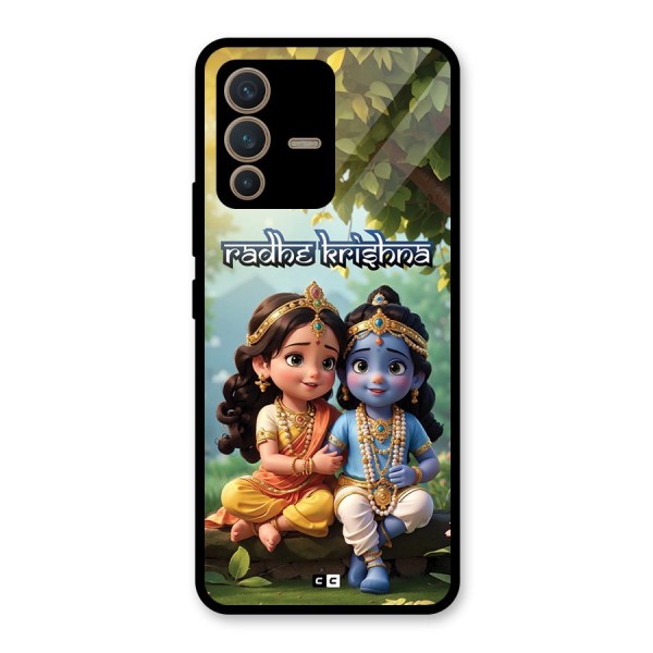 Hare Radhe Krishna Glass Back Case for Vivo V23 5G