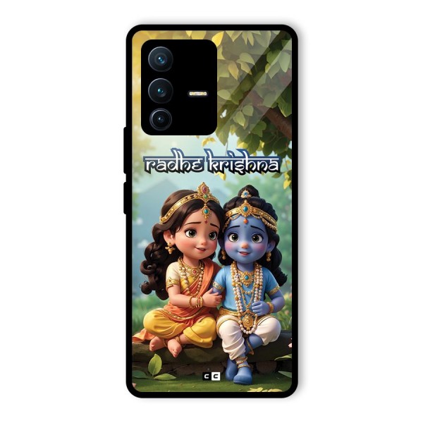 Hare Radhe Krishna Glass Back Case for Vivo V23 Pro