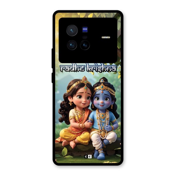 Hare Radhe Krishna Glass Back Case for Vivo X80