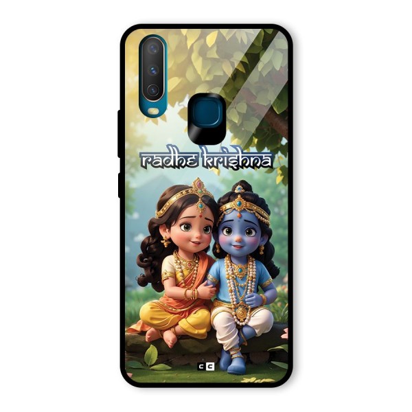 Hare Radhe Krishna Glass Back Case for Vivo Y12