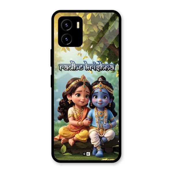 Hare Radhe Krishna Glass Back Case for Vivo Y15s