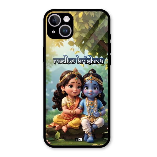 Hare Radhe Krishna Glass Back Case for iPhone 14 Plus