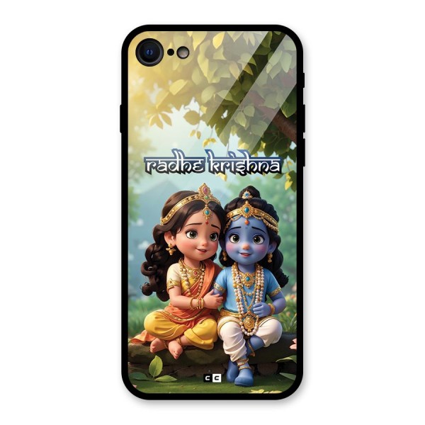 Hare Radhe Krishna Glass Back Case for iPhone 8