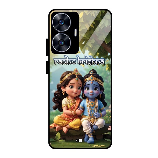 Hare Radhe Krishna Glass Back Case for realme C55