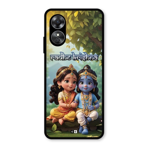 Hare Radhe Krishna Metal Back Case for Oppo A17