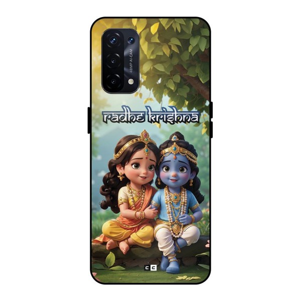 Hare Radhe Krishna Metal Back Case for Oppo A74 5G