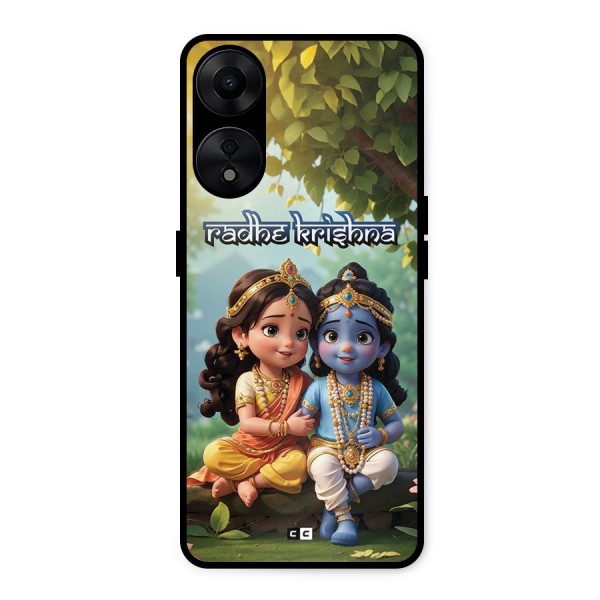 Hare Radhe Krishna Metal Back Case for Oppo A78 5G