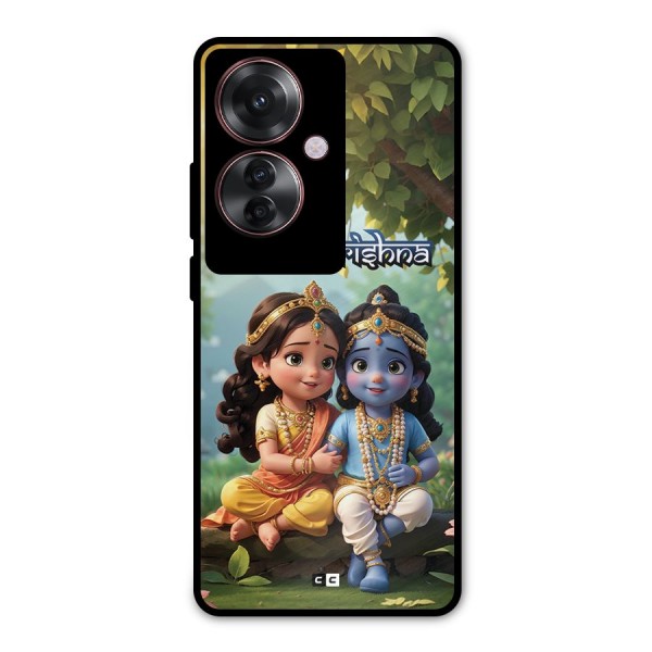 Hare Radhe Krishna Metal Back Case for Oppo F25 Pro