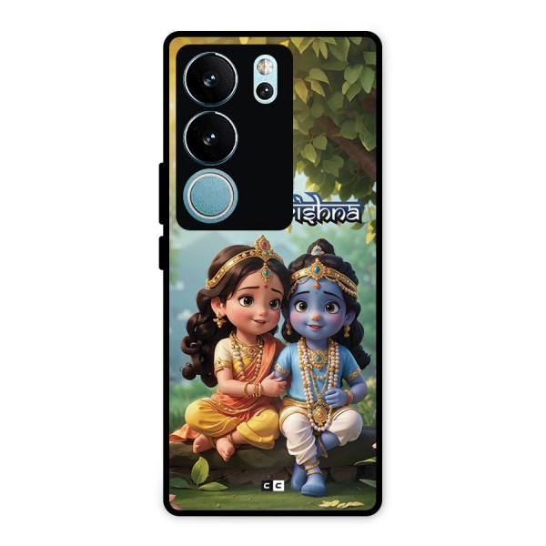 Hare Radhe Krishna Metal Back Case for Vivo V29 Pro