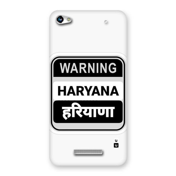 Haryana Warning Back Case for Canvas Hue 2 A316