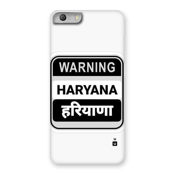 Haryana Warning Back Case for Canvas Knight 2