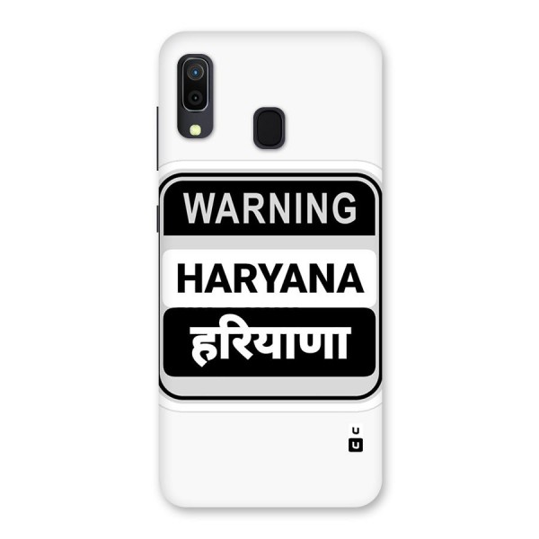 Haryana Warning Back Case for Galaxy A30