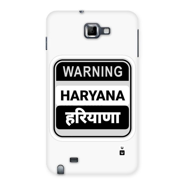 Haryana Warning Back Case for Galaxy Note