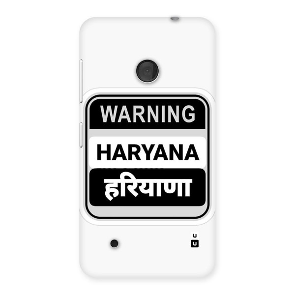 Haryana Warning Back Case for Lumia 530