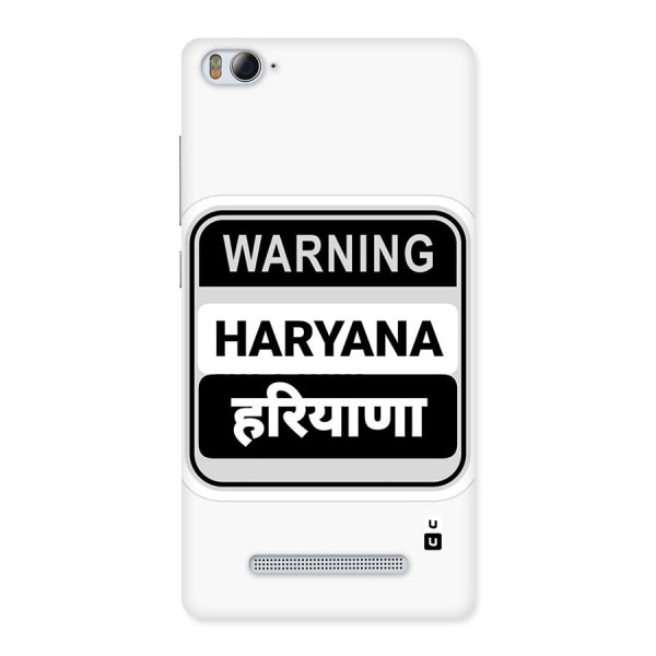 Haryana Warning Back Case for Mi4i