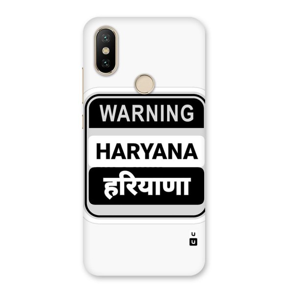 Haryana Warning Back Case for Mi A2