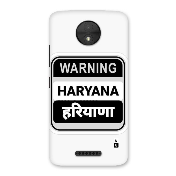 Haryana Warning Back Case for Moto C