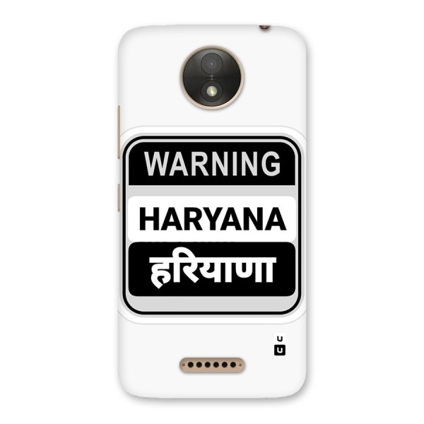 Haryana Warning Back Case for Moto C Plus