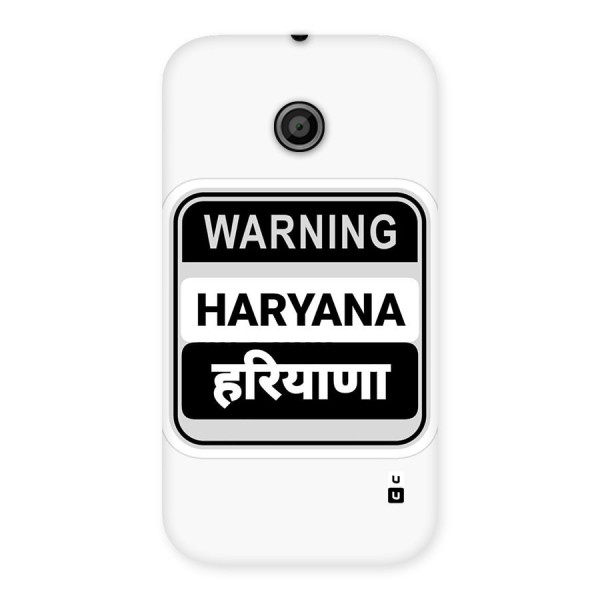 Haryana Warning Back Case for Moto E