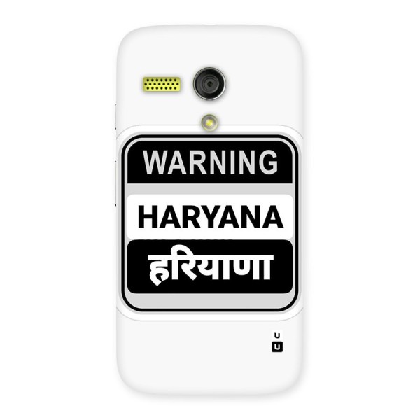 Haryana Warning Back Case for Moto G