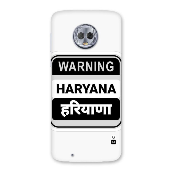 Haryana Warning Back Case for Moto G6