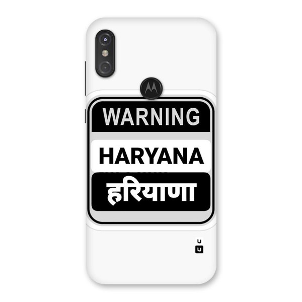 Haryana Warning Back Case for Motorola One Power