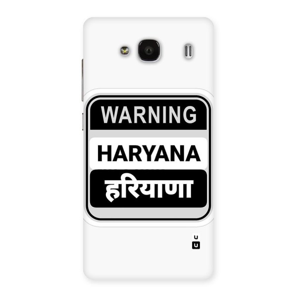 Haryana Warning Back Case for Redmi 2s