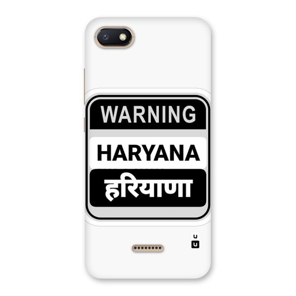 Haryana Warning Back Case for Redmi 6A