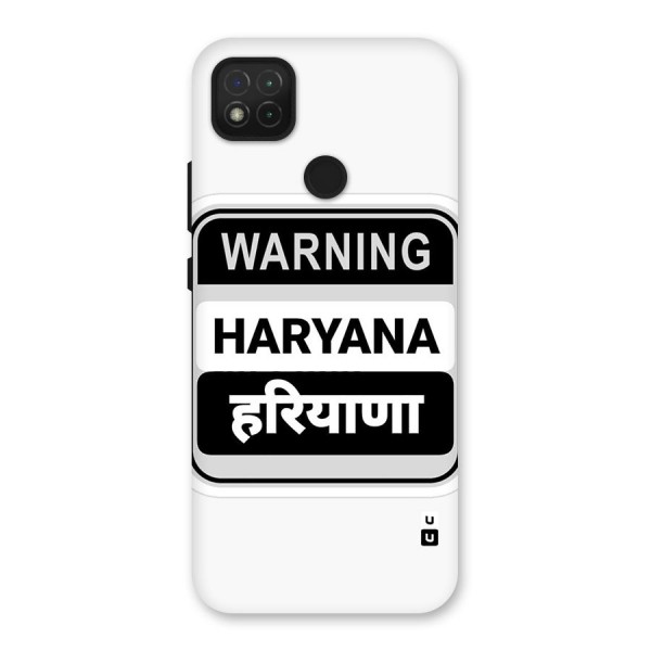 Haryana Warning Back Case for Redmi 9 Activ