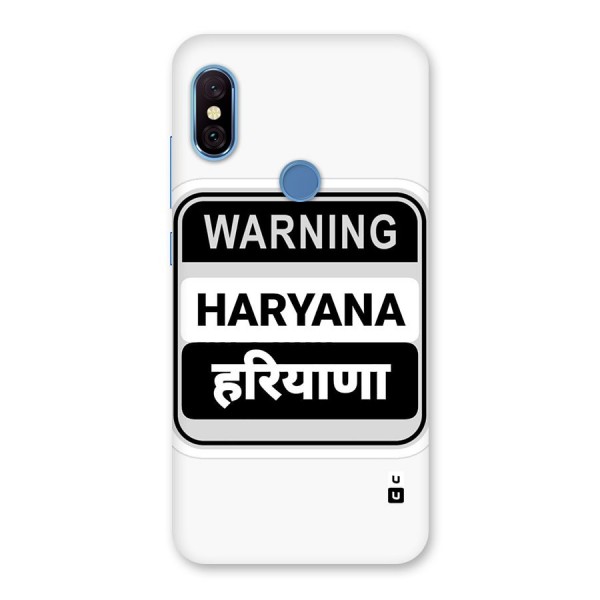 Haryana Warning Back Case for Redmi Note 6 Pro