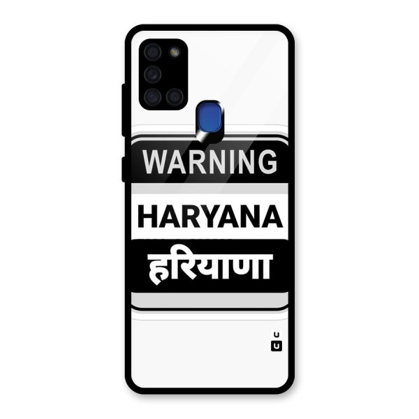 Haryana Warning Glass Back Case for Galaxy A21s