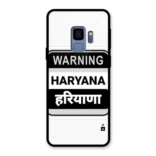 Haryana Warning Glass Back Case for Galaxy S9