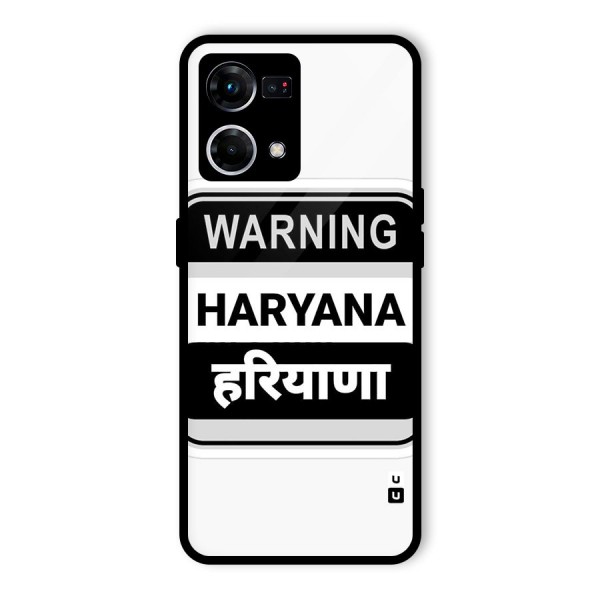 Haryana Warning Glass Back Case for Oppo F21 Pro 4G