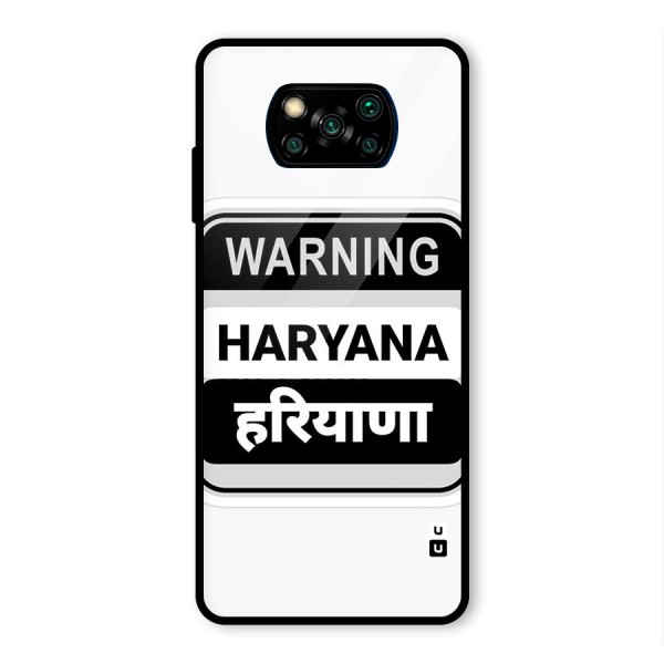 Haryana Warning Glass Back Case for Poco X3 Pro