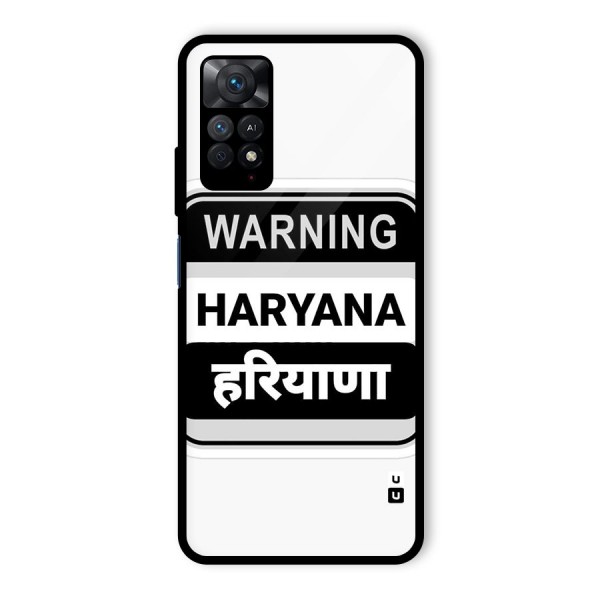 Haryana Warning Glass Back Case for Redmi Note 11 Pro