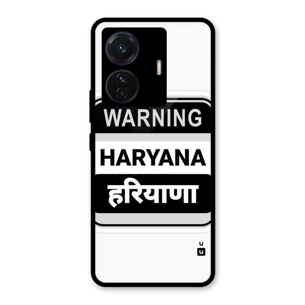 Haryana Warning Glass Back Case for Vivo T1 Pro