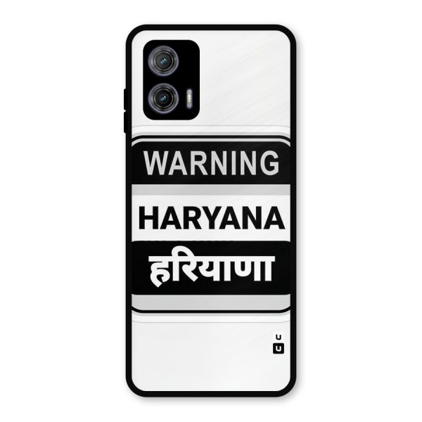 Haryana Warning Metal Back Case for Moto G73